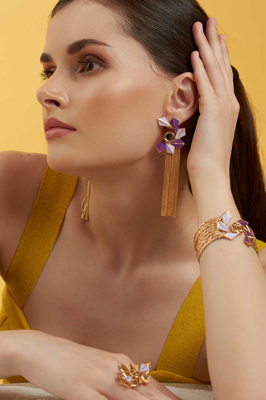 Cressida Gold Plated Tassels Earrings