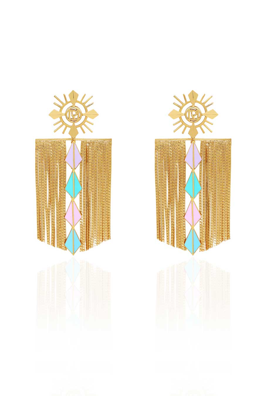 Dinesa Shoulder Grazers Gold Plated Earrings