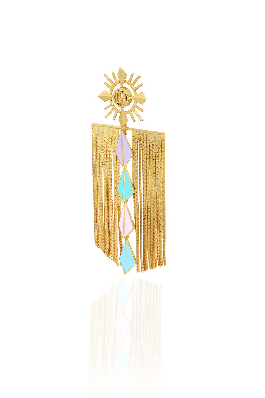 Dinesa Shoulder Grazers Gold Plated Earrings