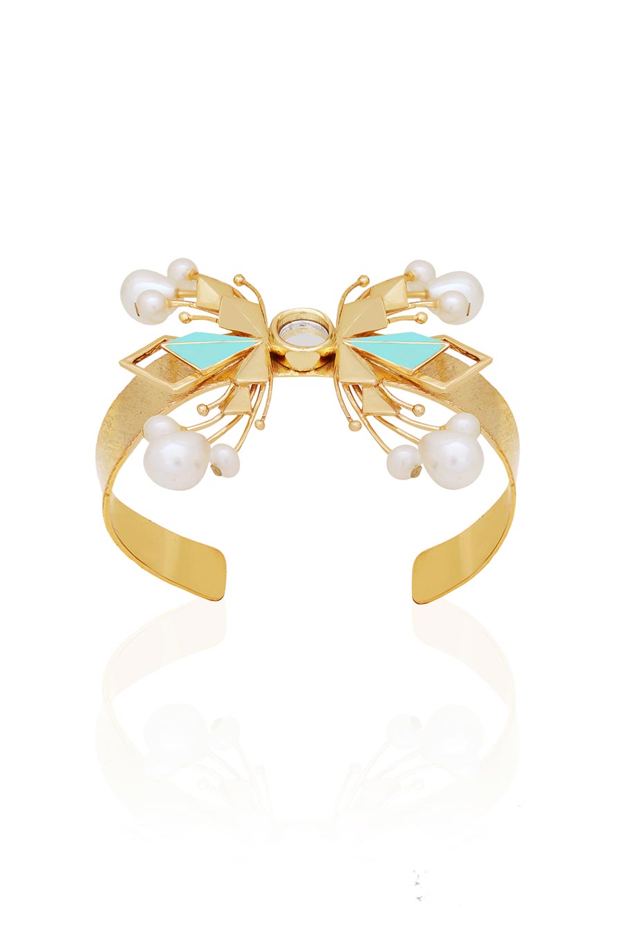 Celia Timeless Gold Plated Green Handcuff
