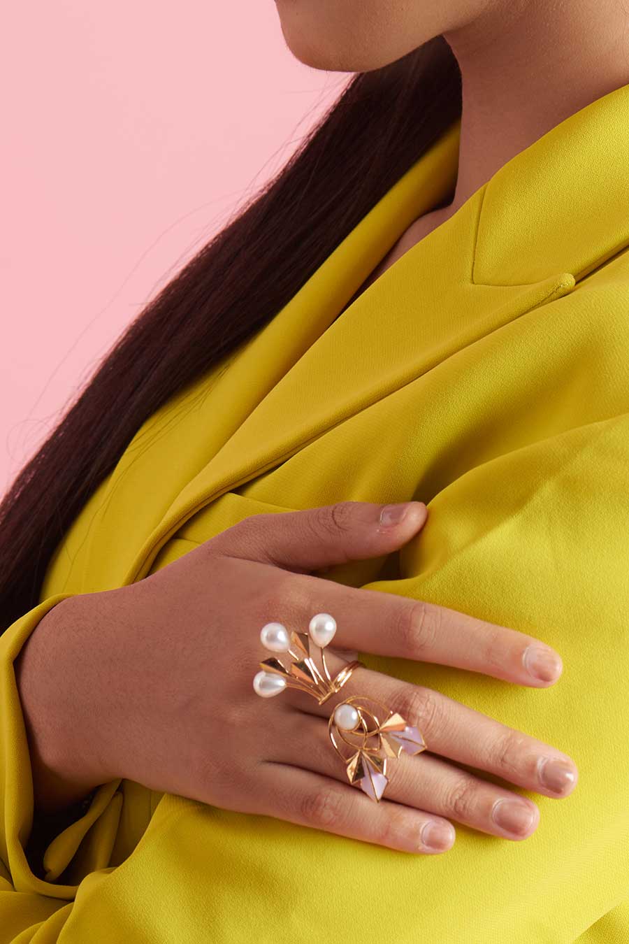 Sienna Gold Plated Pink Pearl Ring