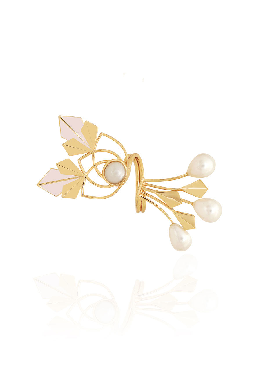 Sienna Gold Plated Pink Pearl Ring
