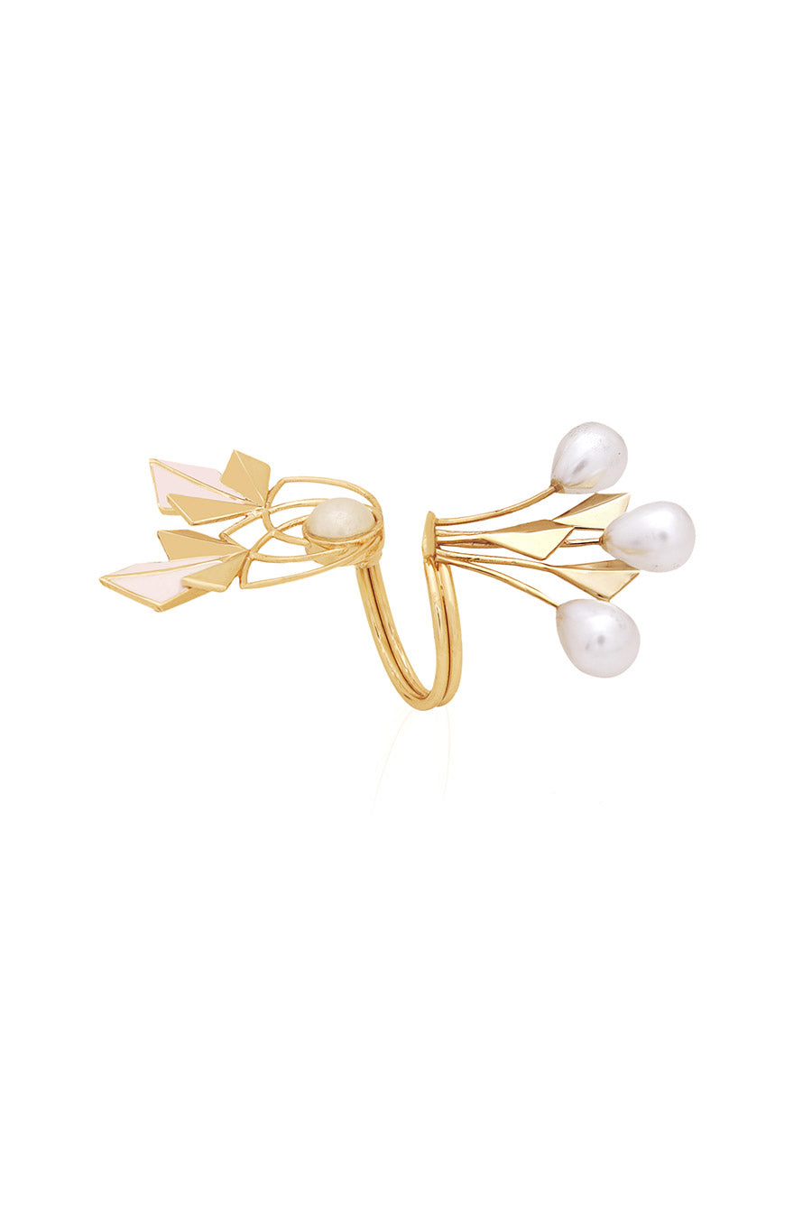 Sienna Gold Plated Pink Pearl Ring