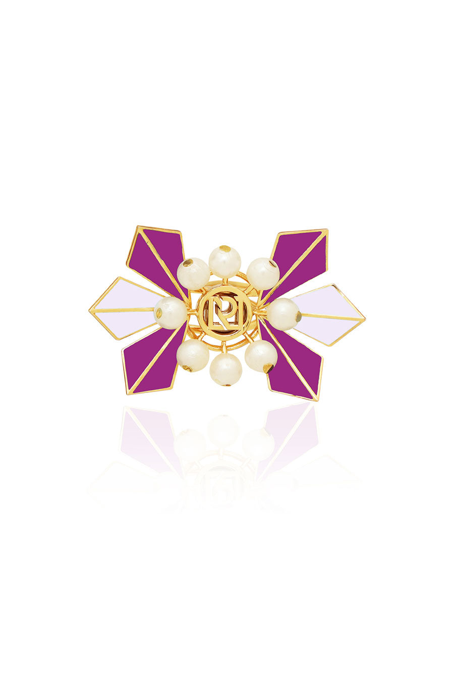 Ziva Gold Plated Mauve Statement Ring