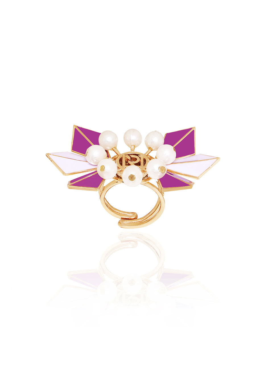 Ziva Gold Plated Mauve Statement Ring
