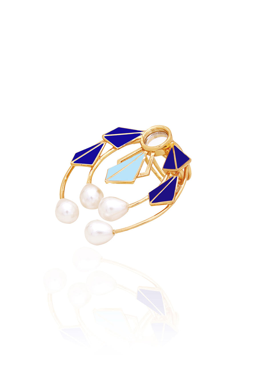 Luna Swing Gold Plated Blue Ring