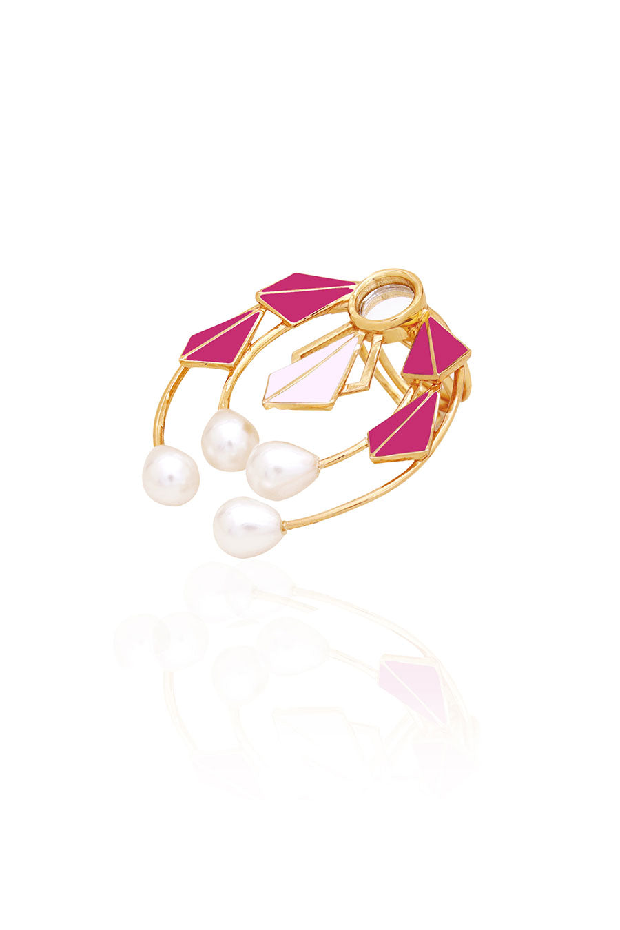 Luna Swing Gold Plated Pink Ring