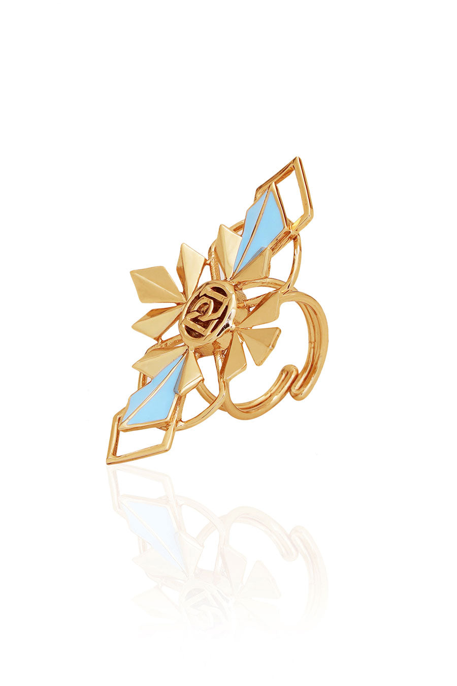 Austra Petit Gold Plated Blue Ring
