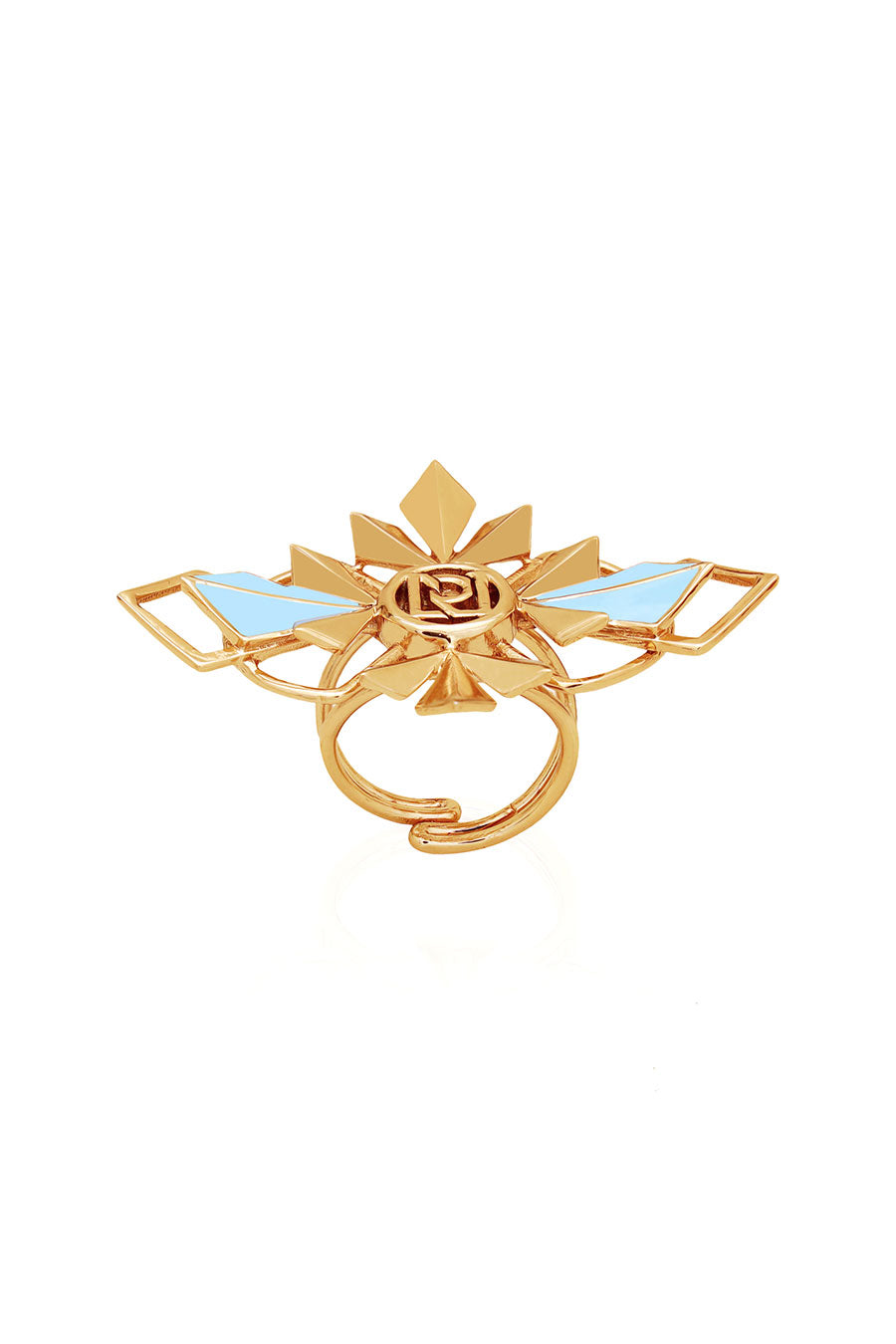 Austra Petit Gold Plated Blue Ring