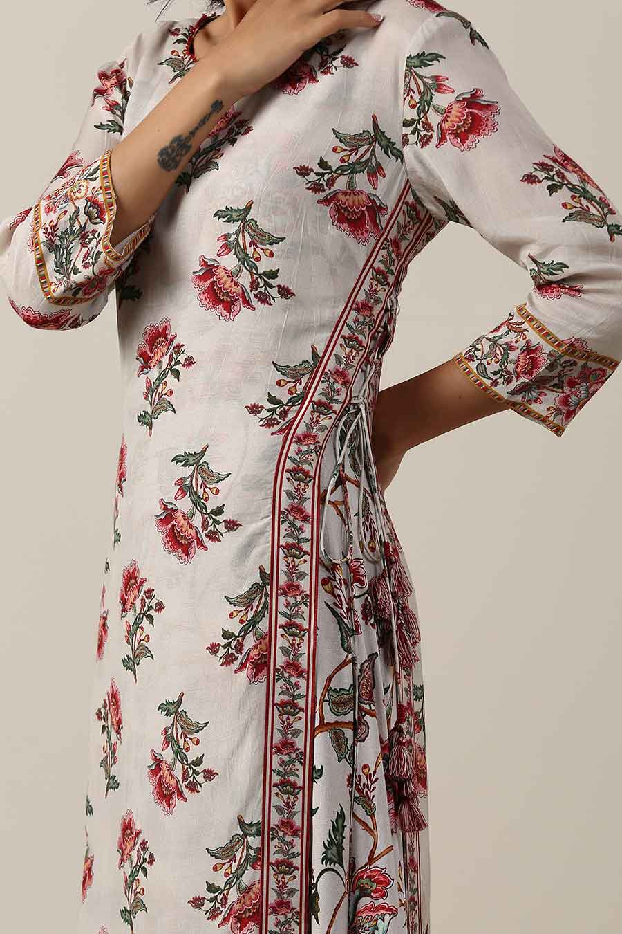 Shwet Suman Boota Kurti Set