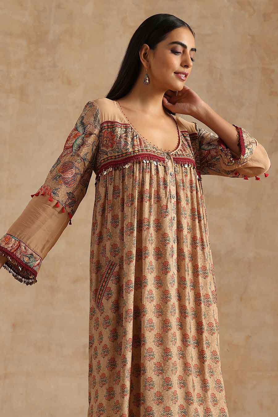 Badami Small Boota Printed Dress