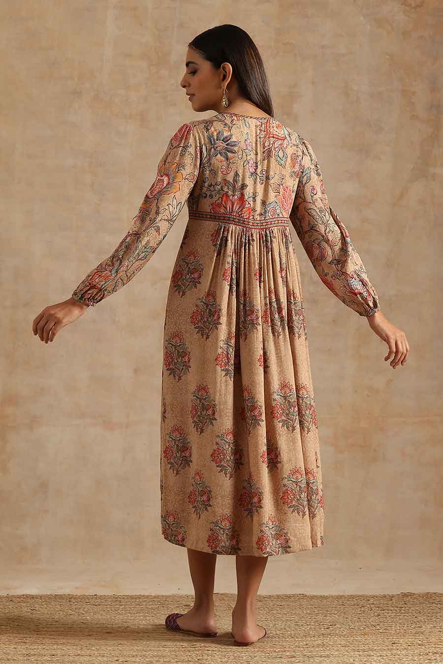 Badami Jaal & Boota Printed Dress