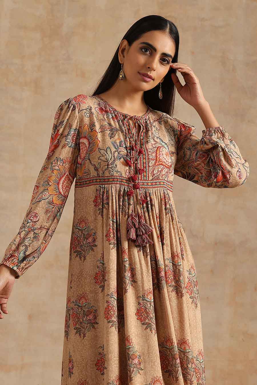 Badami Jaal & Boota Printed Dress