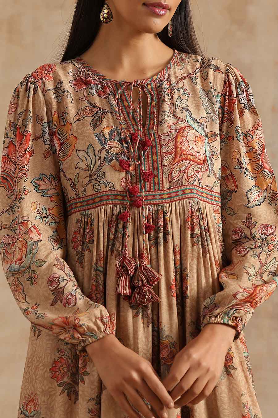 Badami Jaal & Boota Printed Dress