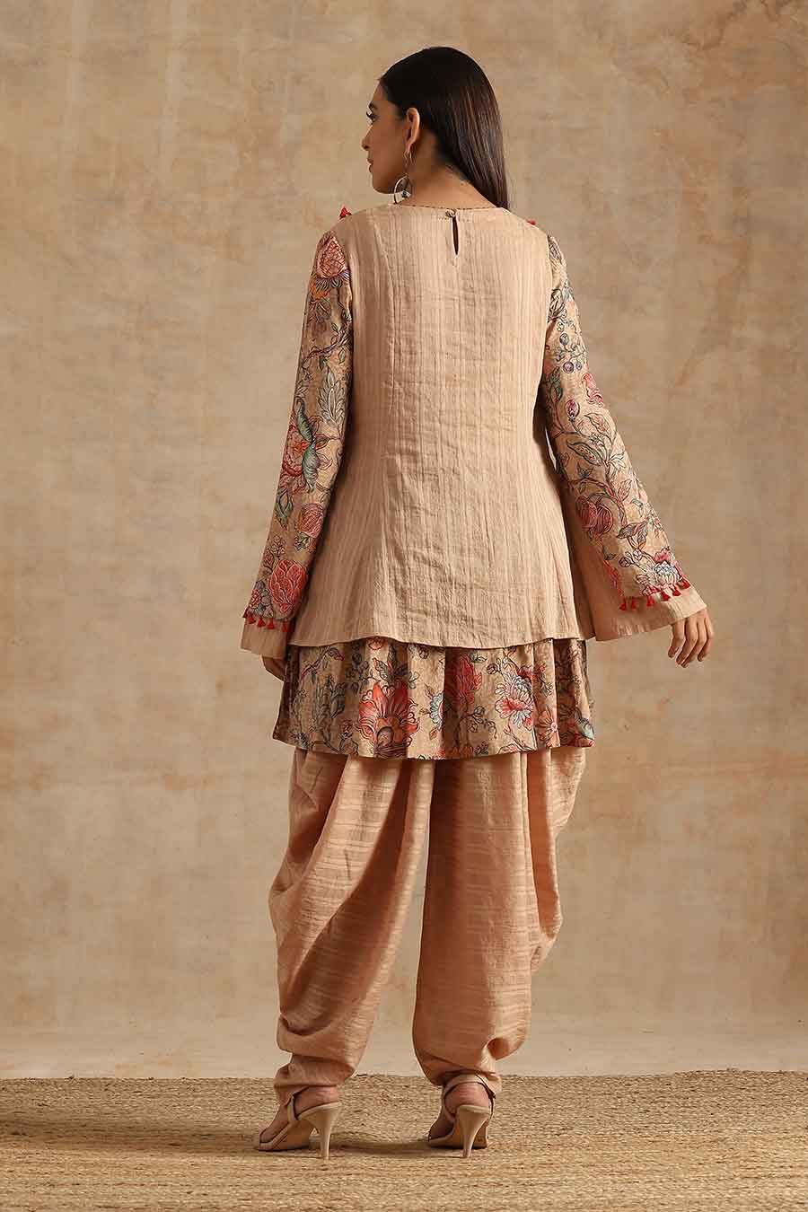 Badami Jaal Printed Kedia Top & Dhoti Set