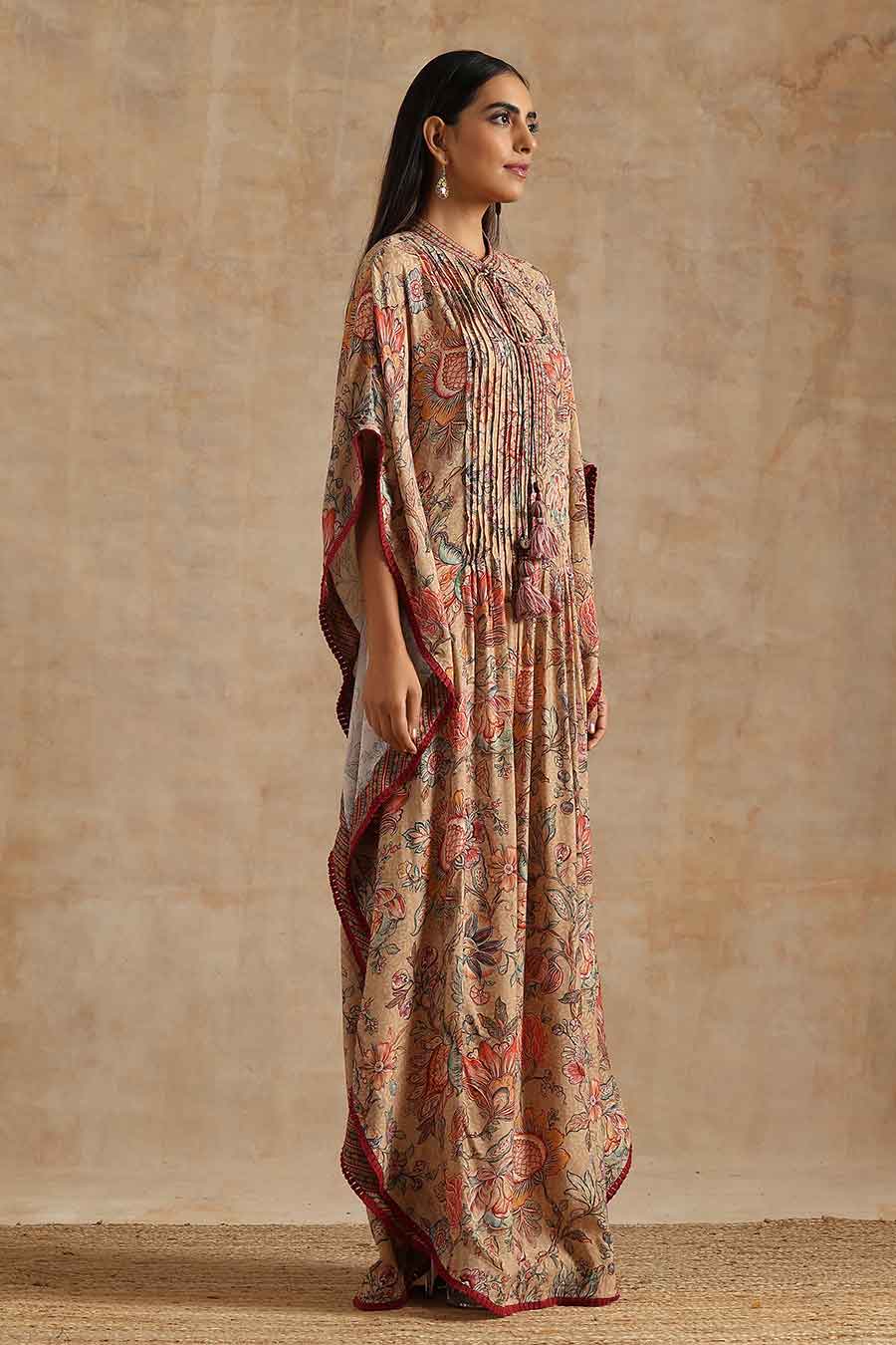 Badami Jaal Printed Long Kaftan