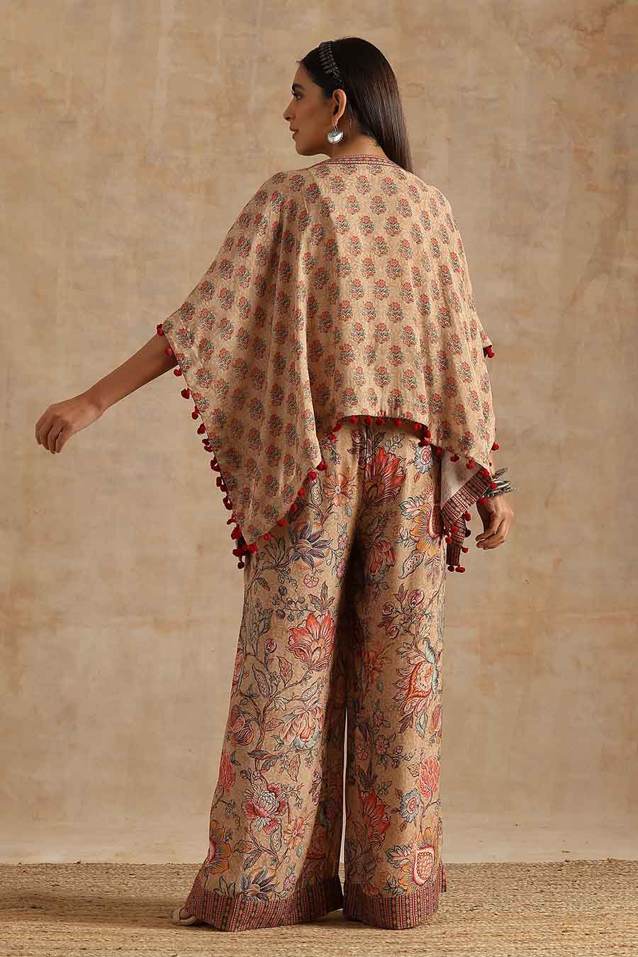 Badami Boota Printed Short Kaftan & Palazzo Set
