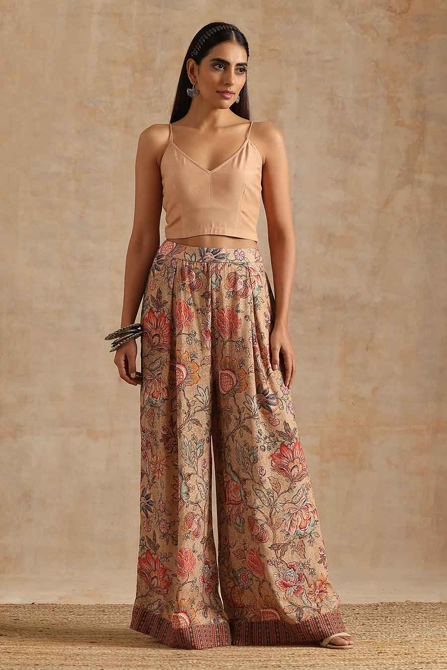 Badami Boota Printed Short Kaftan & Palazzo Set