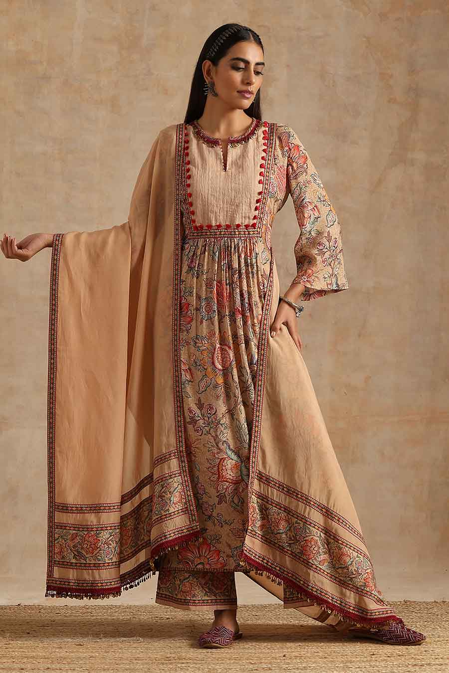 Badami Jaal Printed Kurta Set