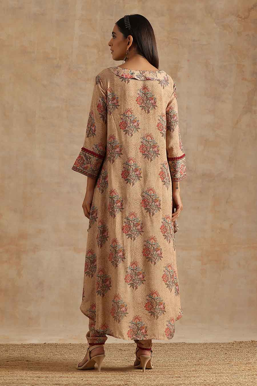 Badami Big Boota Printed Kurta & Dhoti Set