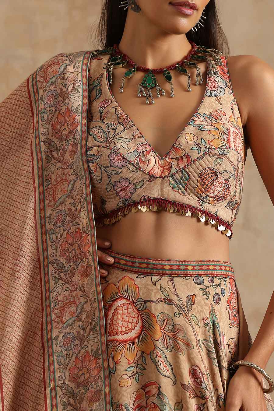 Badami Jaal Printed Lehanga Set