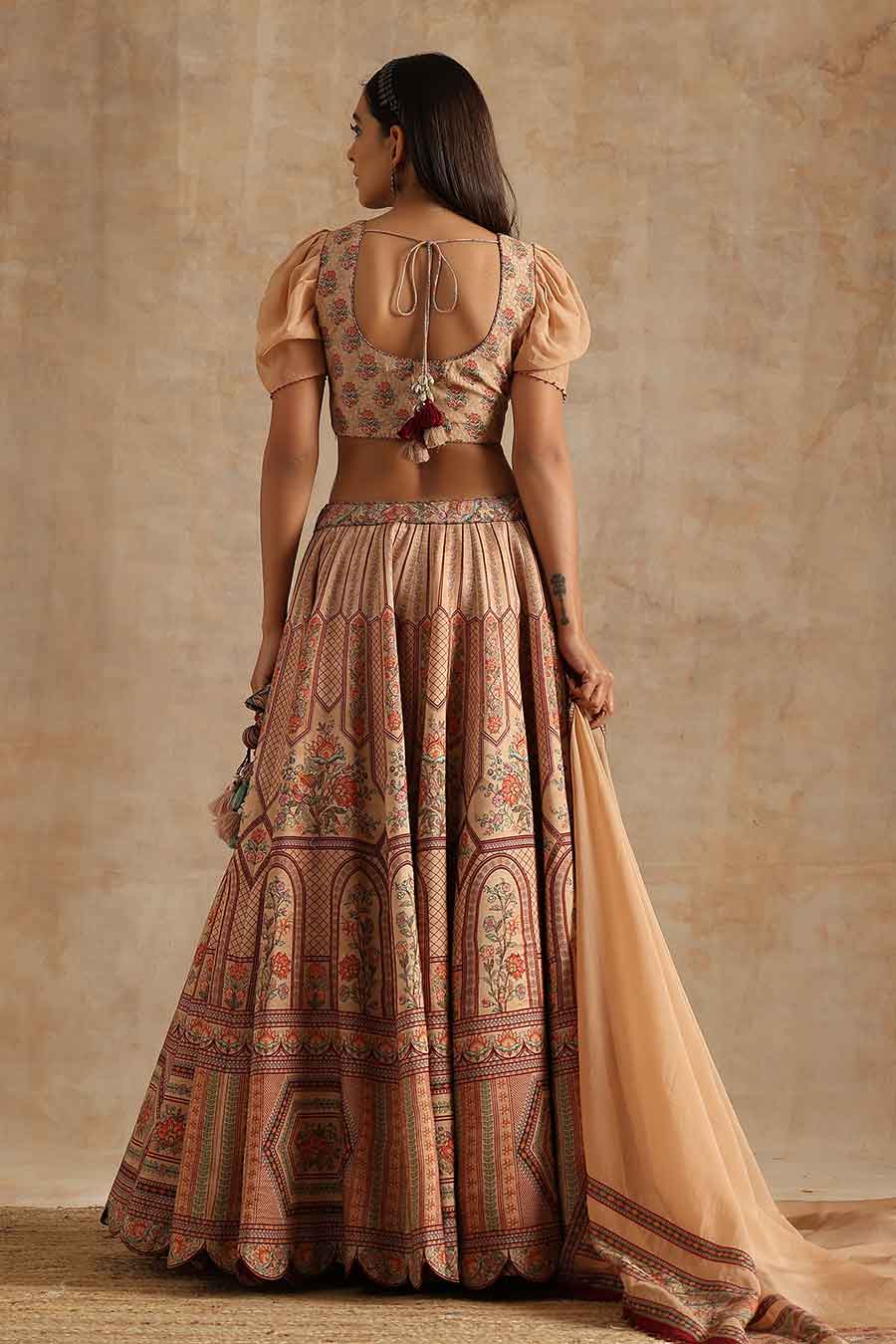 Badami Placement Printed Kali Lehanga Set