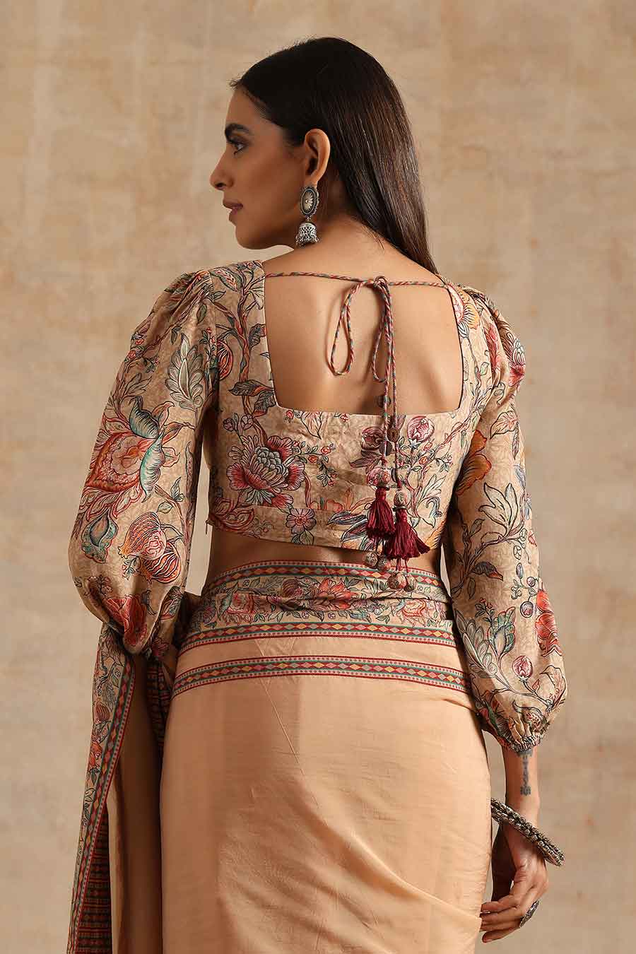 Badami Printed Saree & Blouse Set