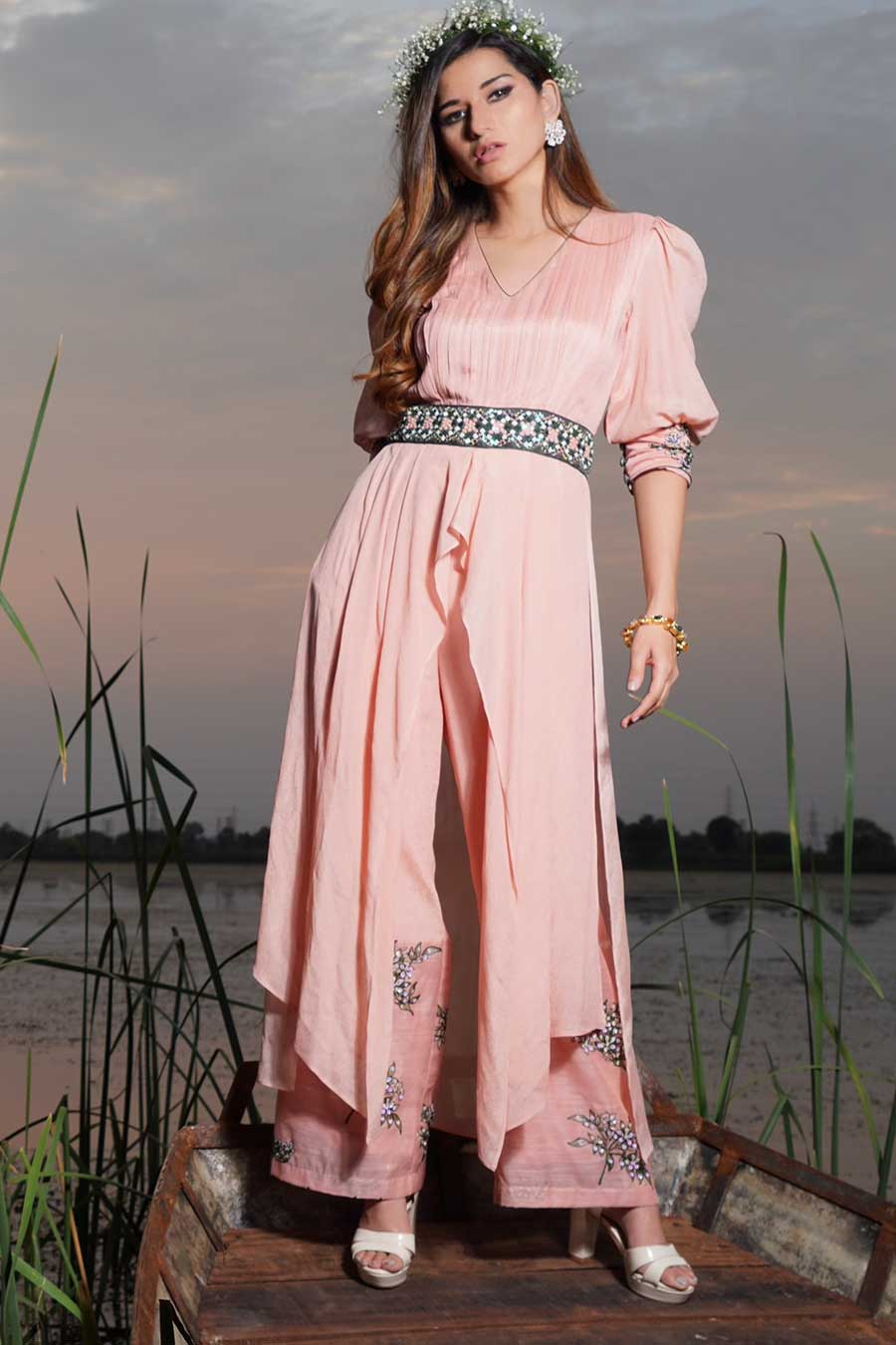 Rossa Pink Flared Jumpsuit