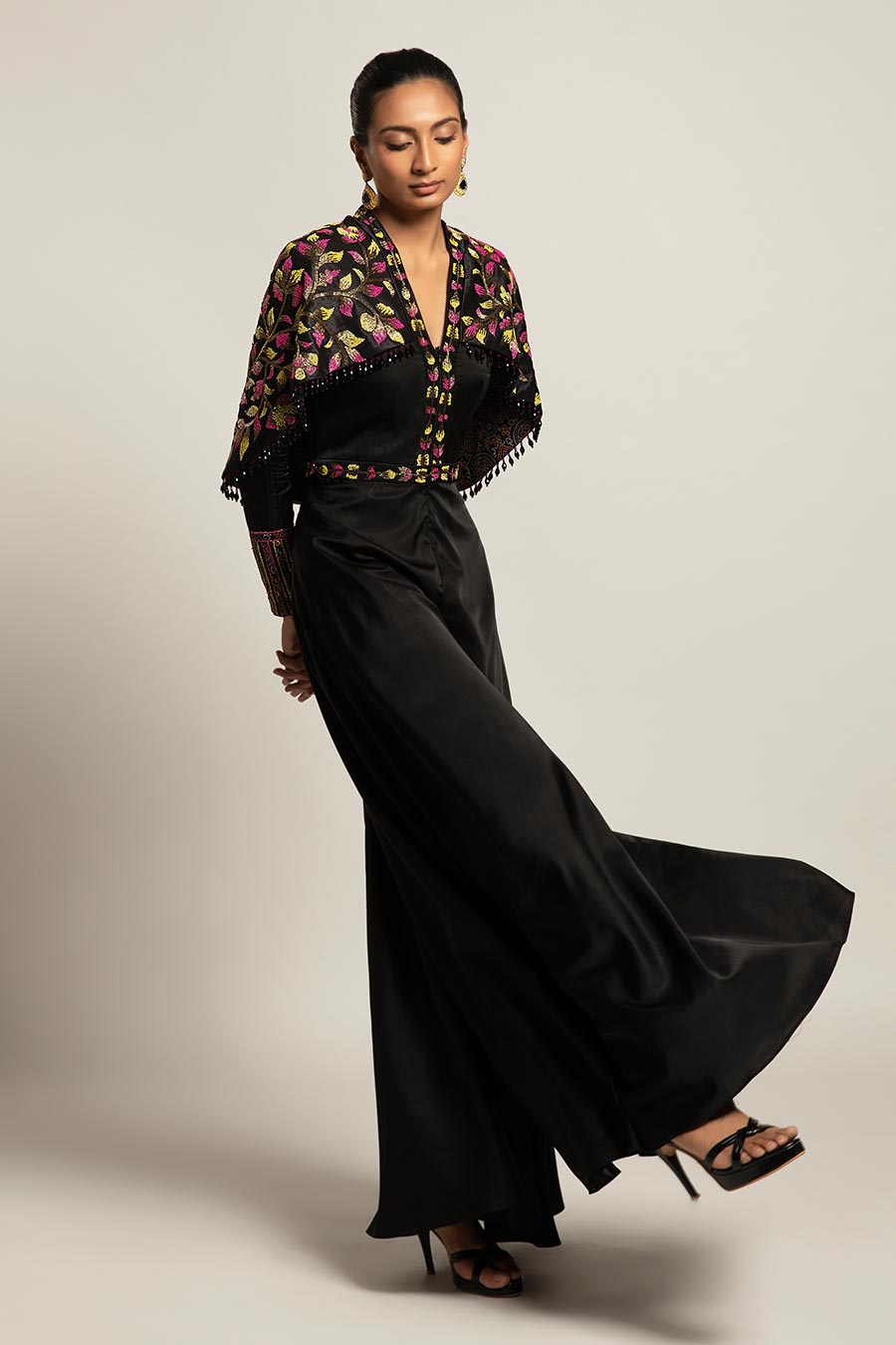 Black Empyrean Embroidered Jumpsuit