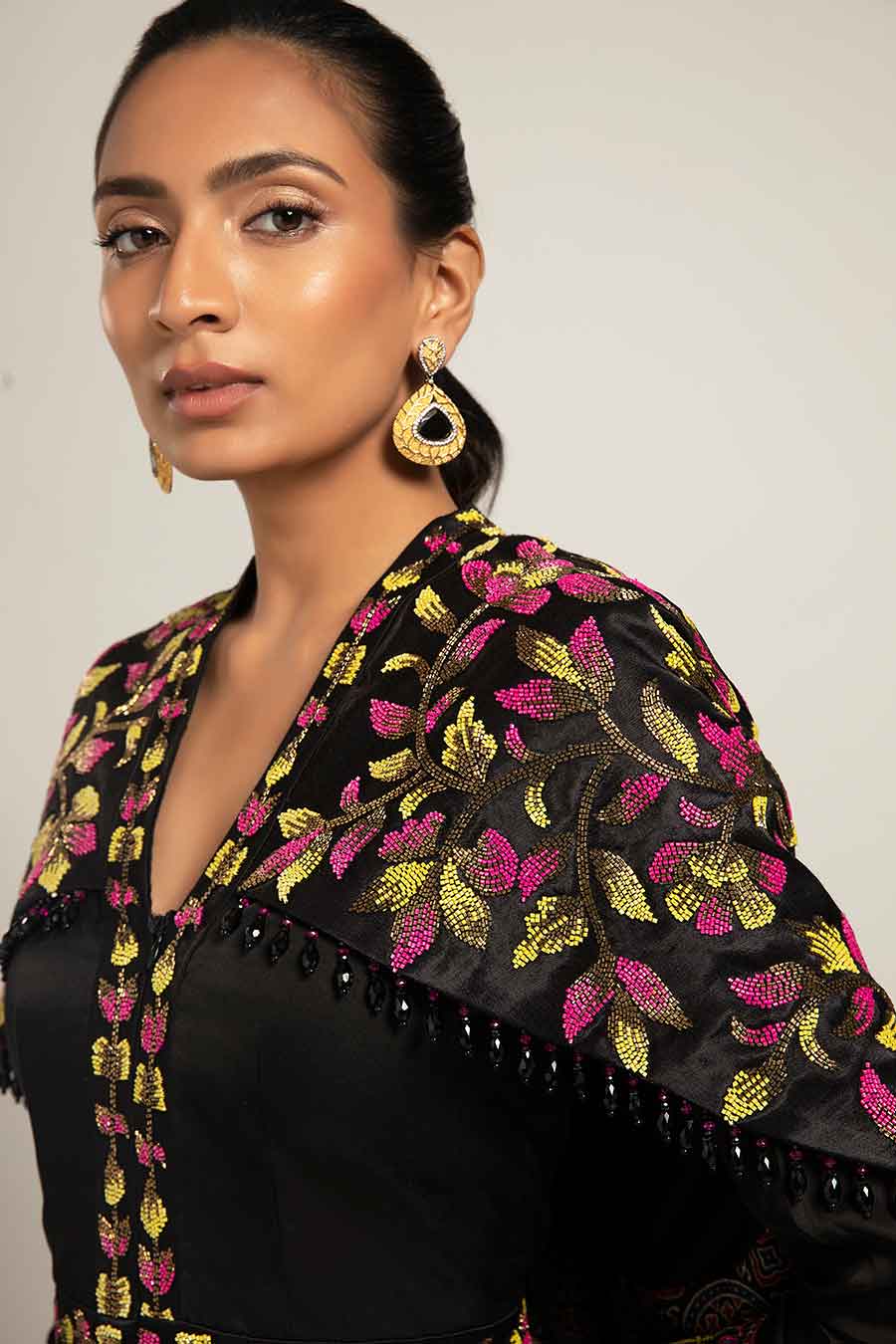 Black Empyrean Embroidered Jumpsuit