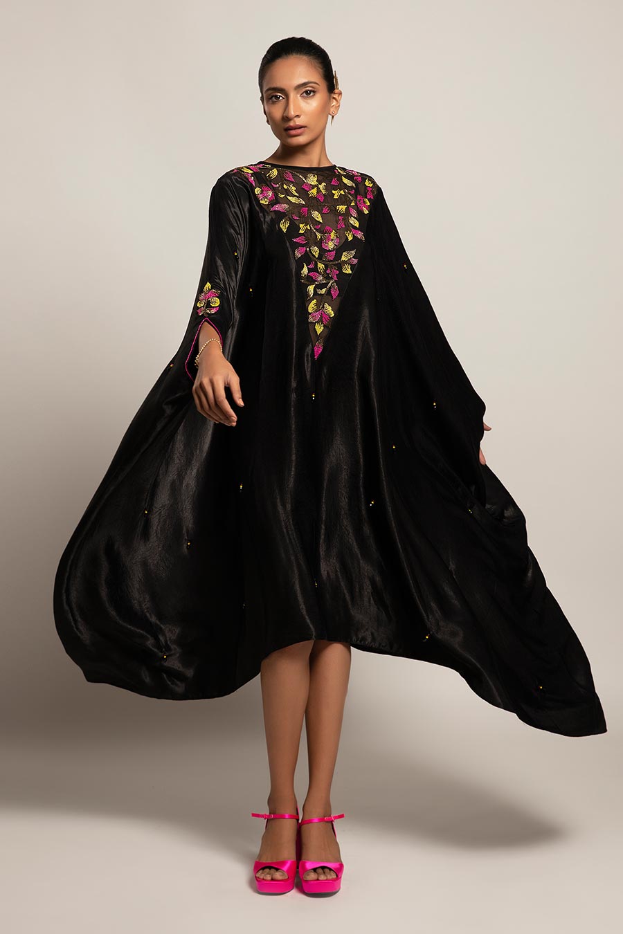 Black Embroidered Kaftan