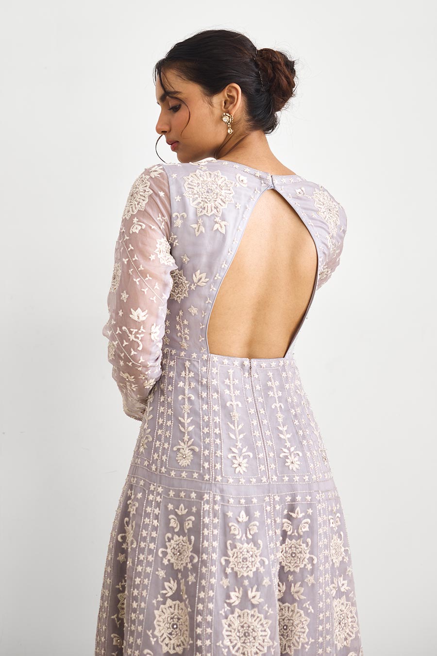 Grey Azure Air Embellished Gown