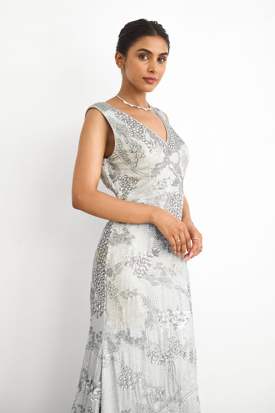 Green Sea Breeze Embellished Gown