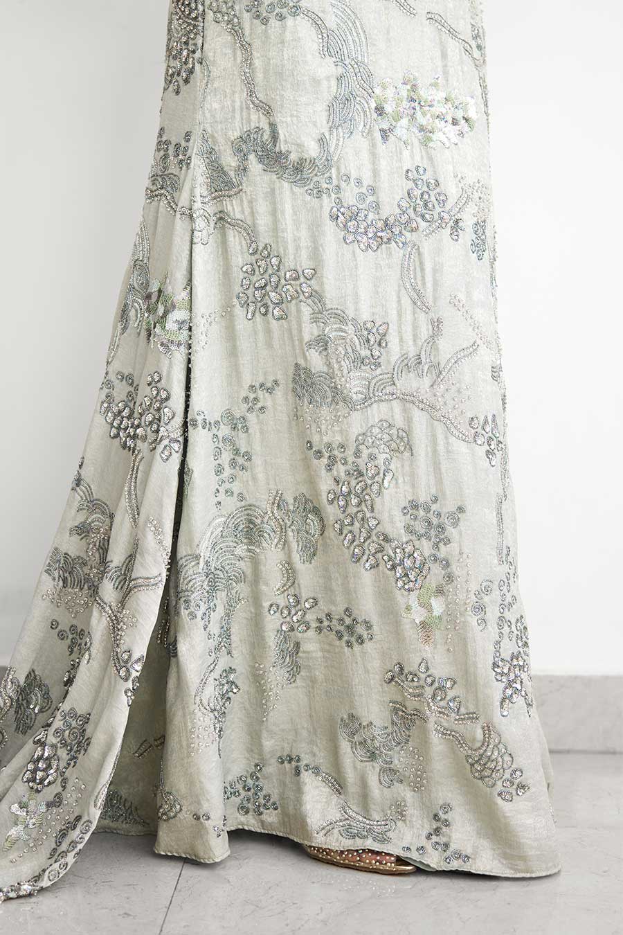 Green Sea Breeze Embellished Gown