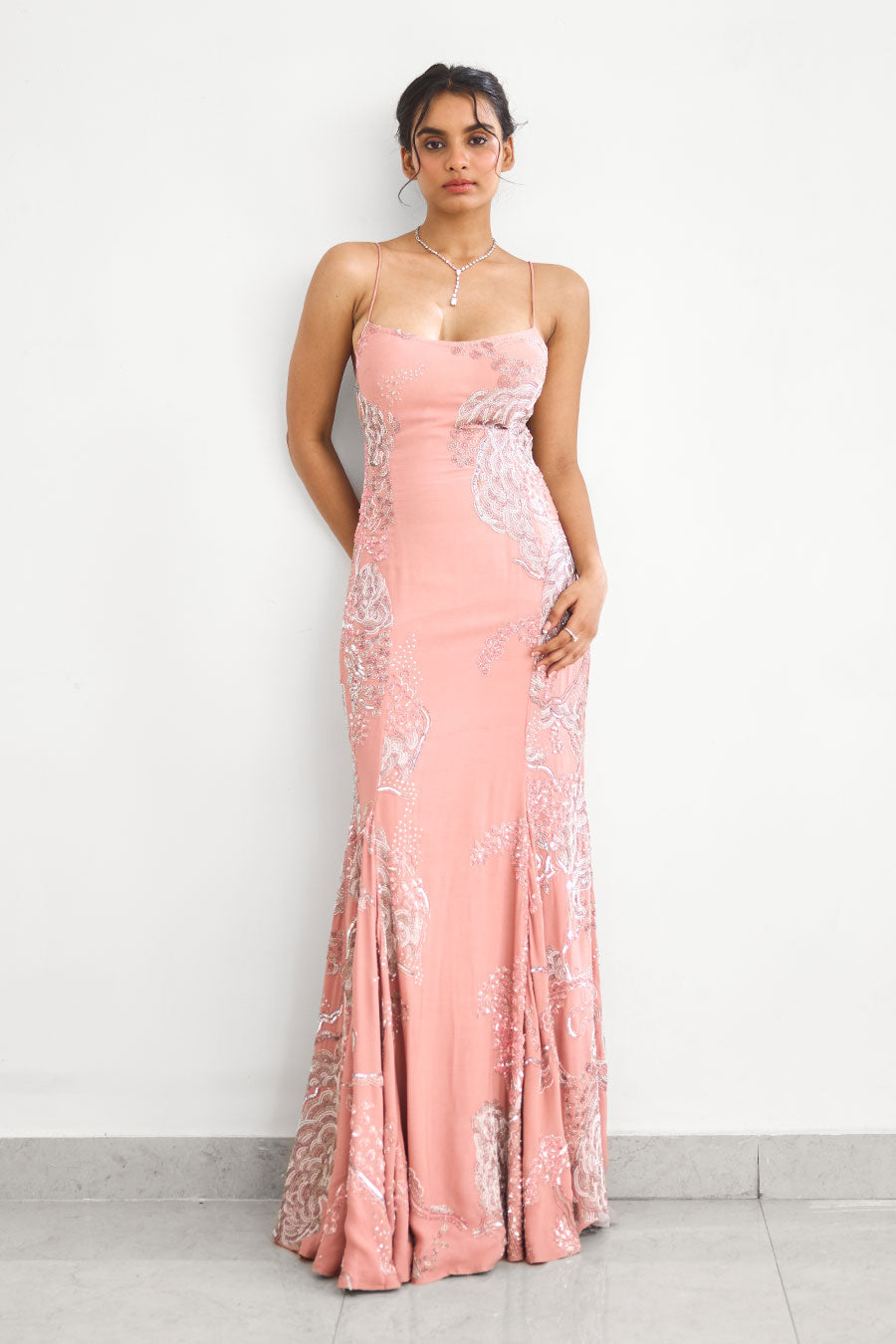 Pink Cherry Dreams Embellished Gown