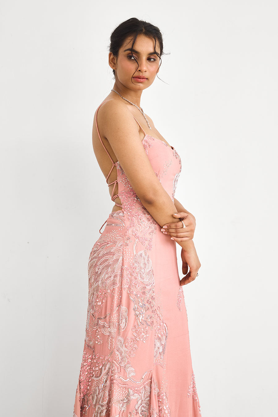 Pink Cherry Dreams Embellished Gown