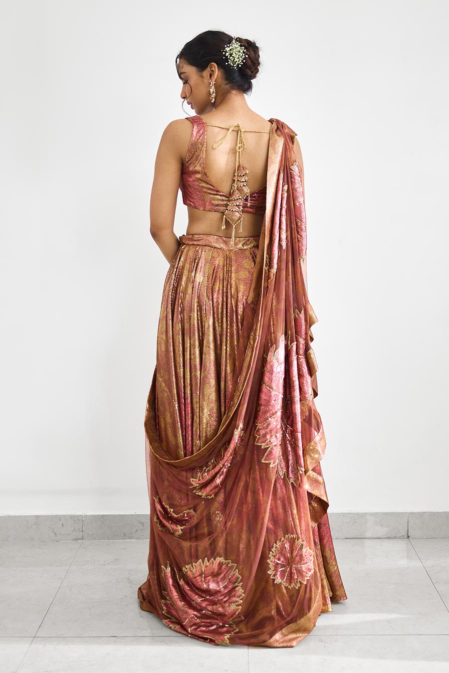 Gold Carnival Sprinkle Sequin Embellished Lehenga Set