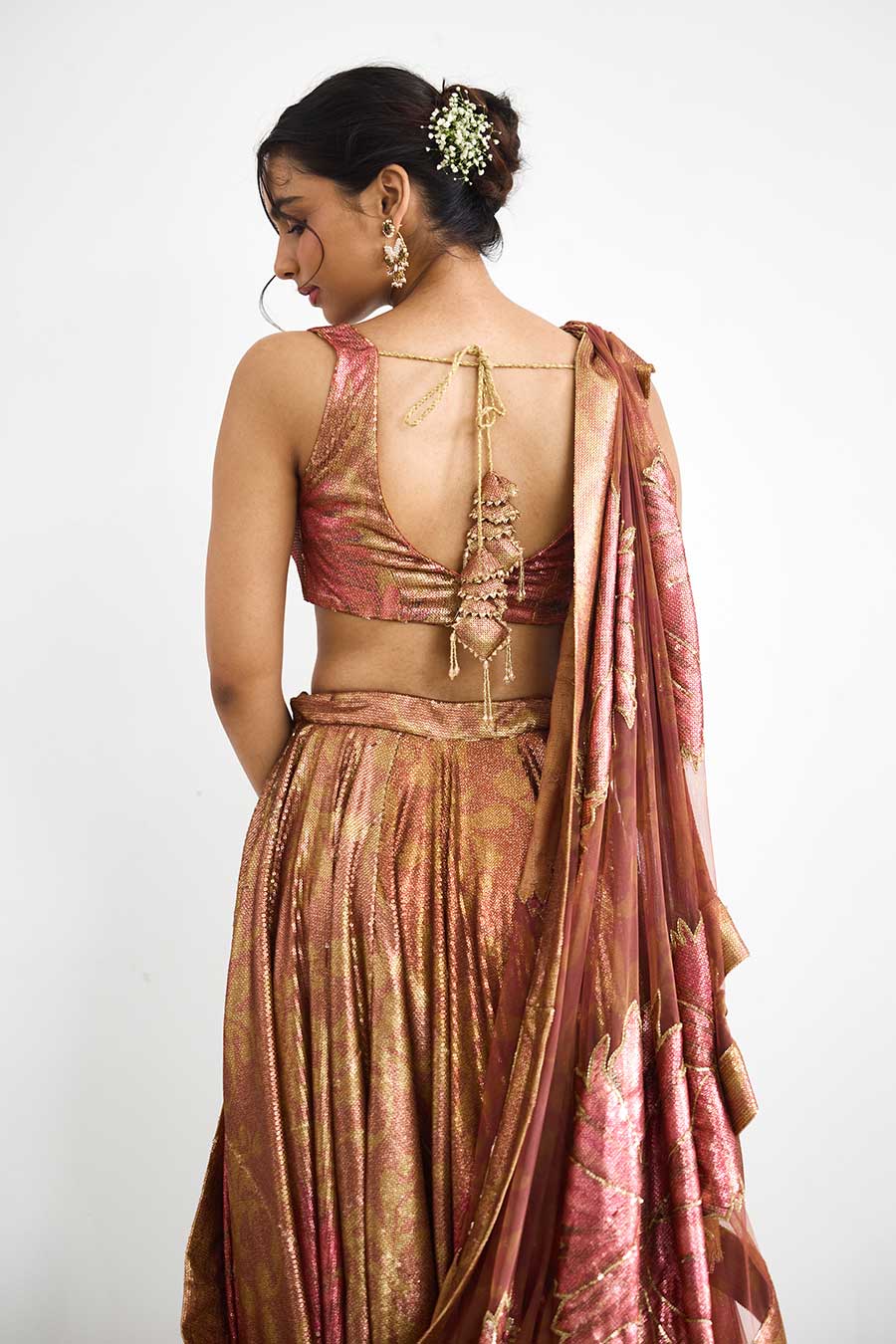 Gold Carnival Sprinkle Sequin Embellished Lehenga Set