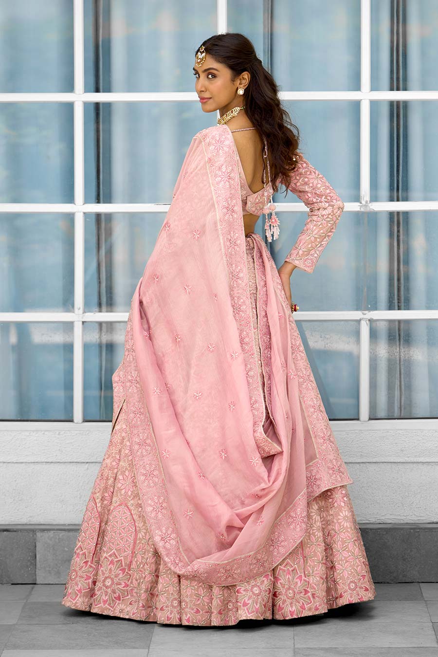 Pink Blush Blossom Embellished Lehenga Set