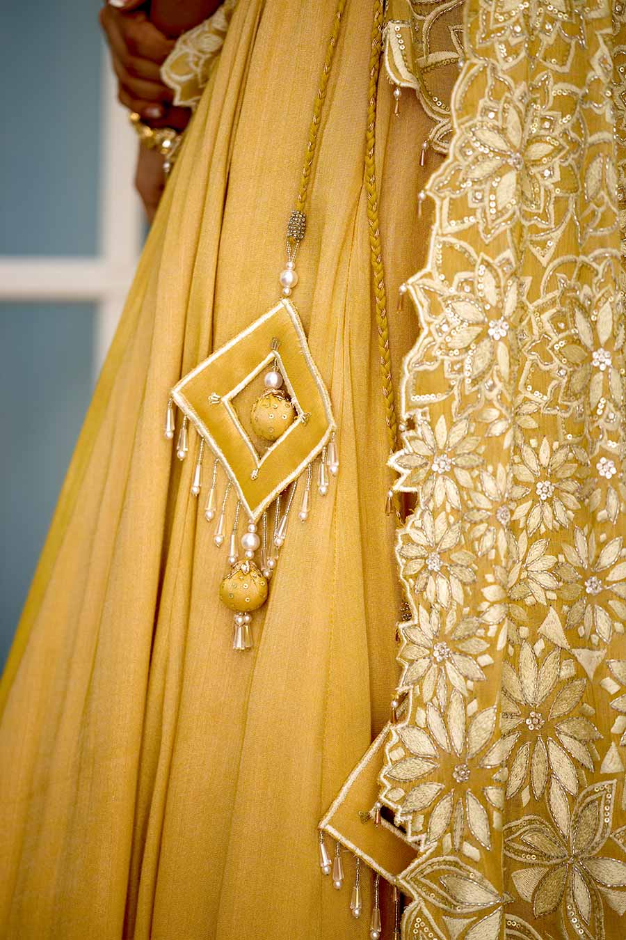 Yellow Marigold Muse Embellished Saree Lehenga Set