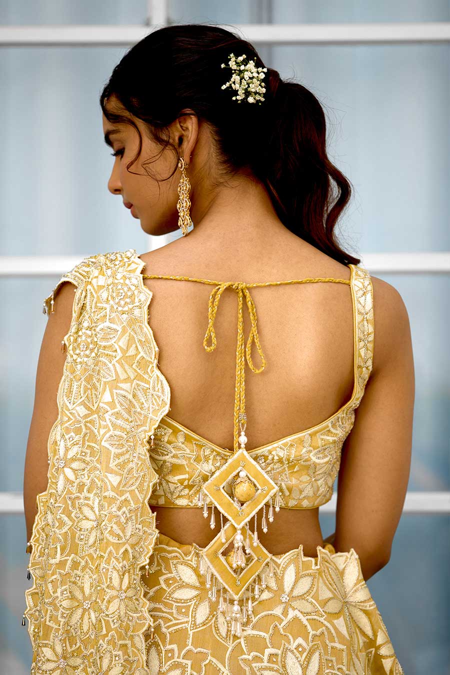 Yellow Marigold Muse Embellished Saree Lehenga Set