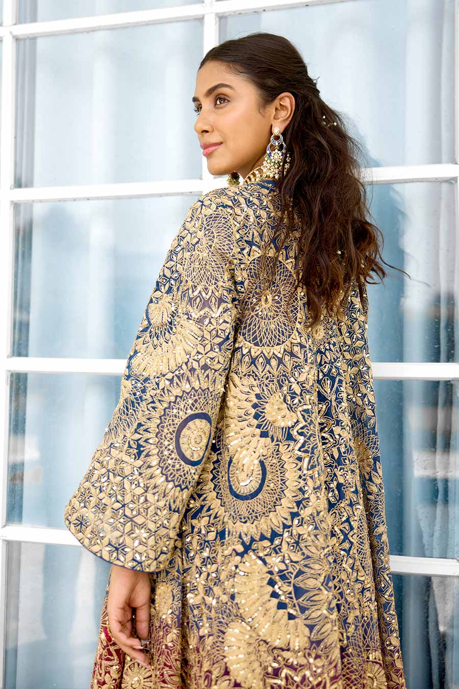 Scarlet Desire Embellished Lehenga Set With Cape