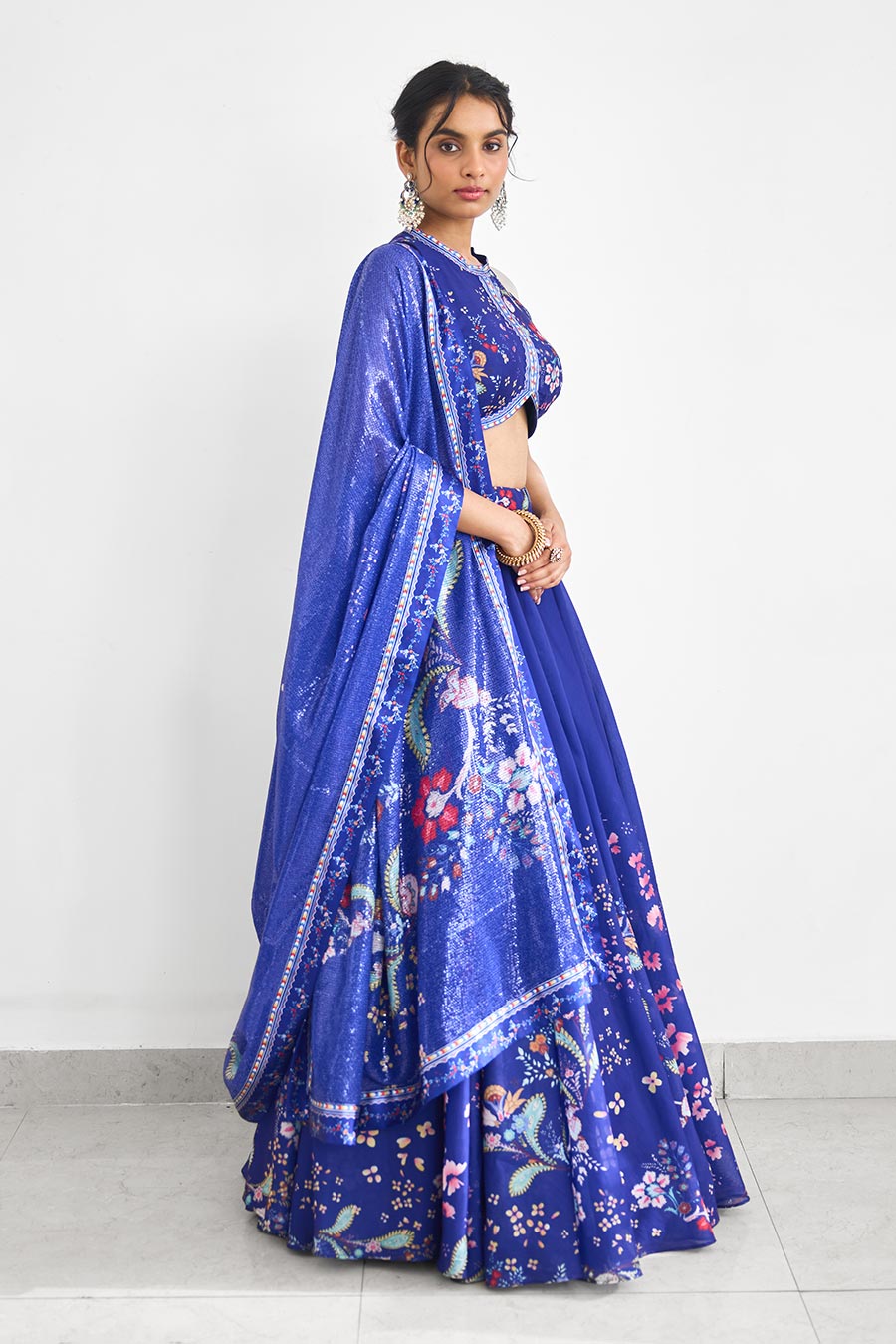 Blue Peacock Garden Embellished Lehenga Set