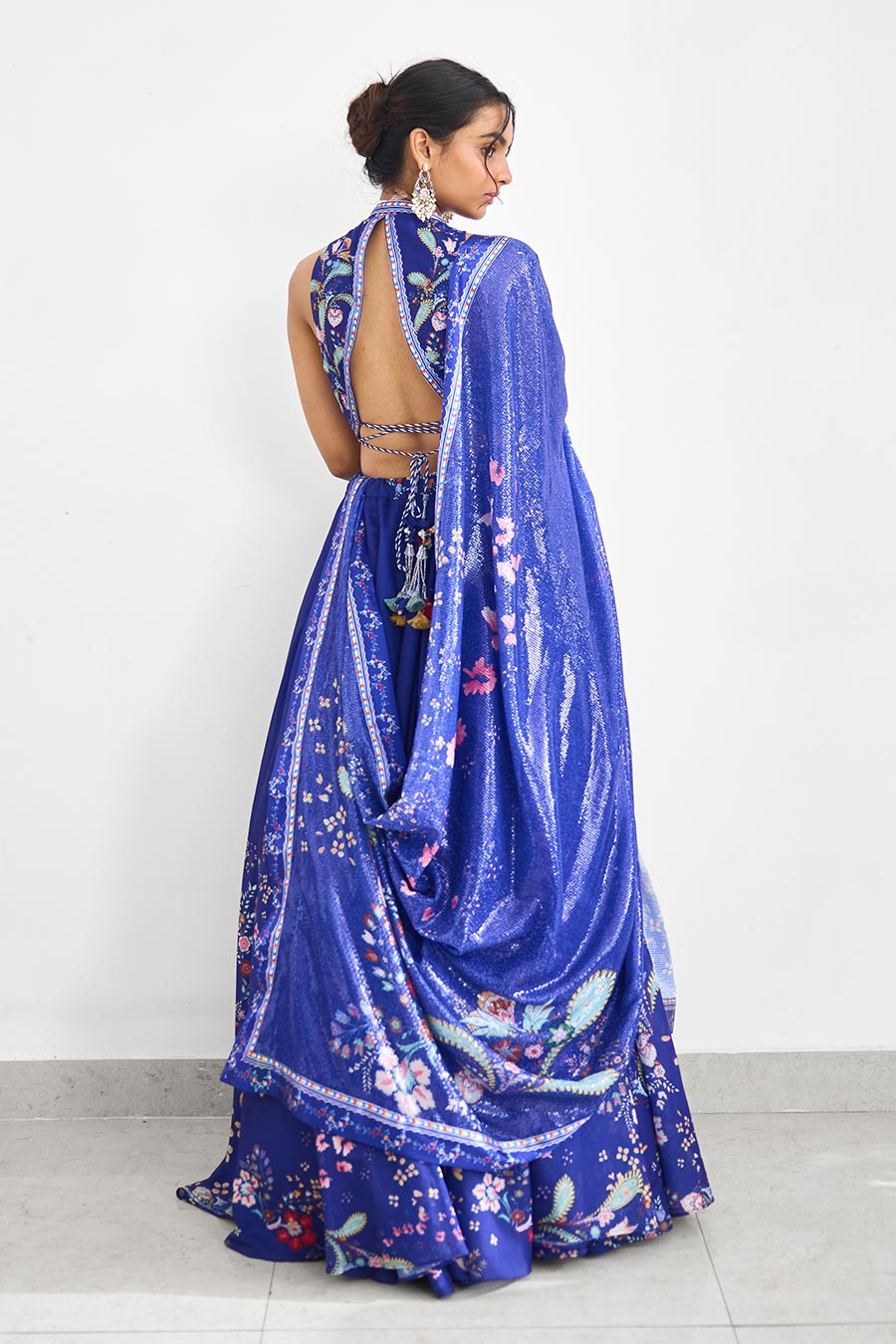 Blue Peacock Garden Embellished Lehenga Set
