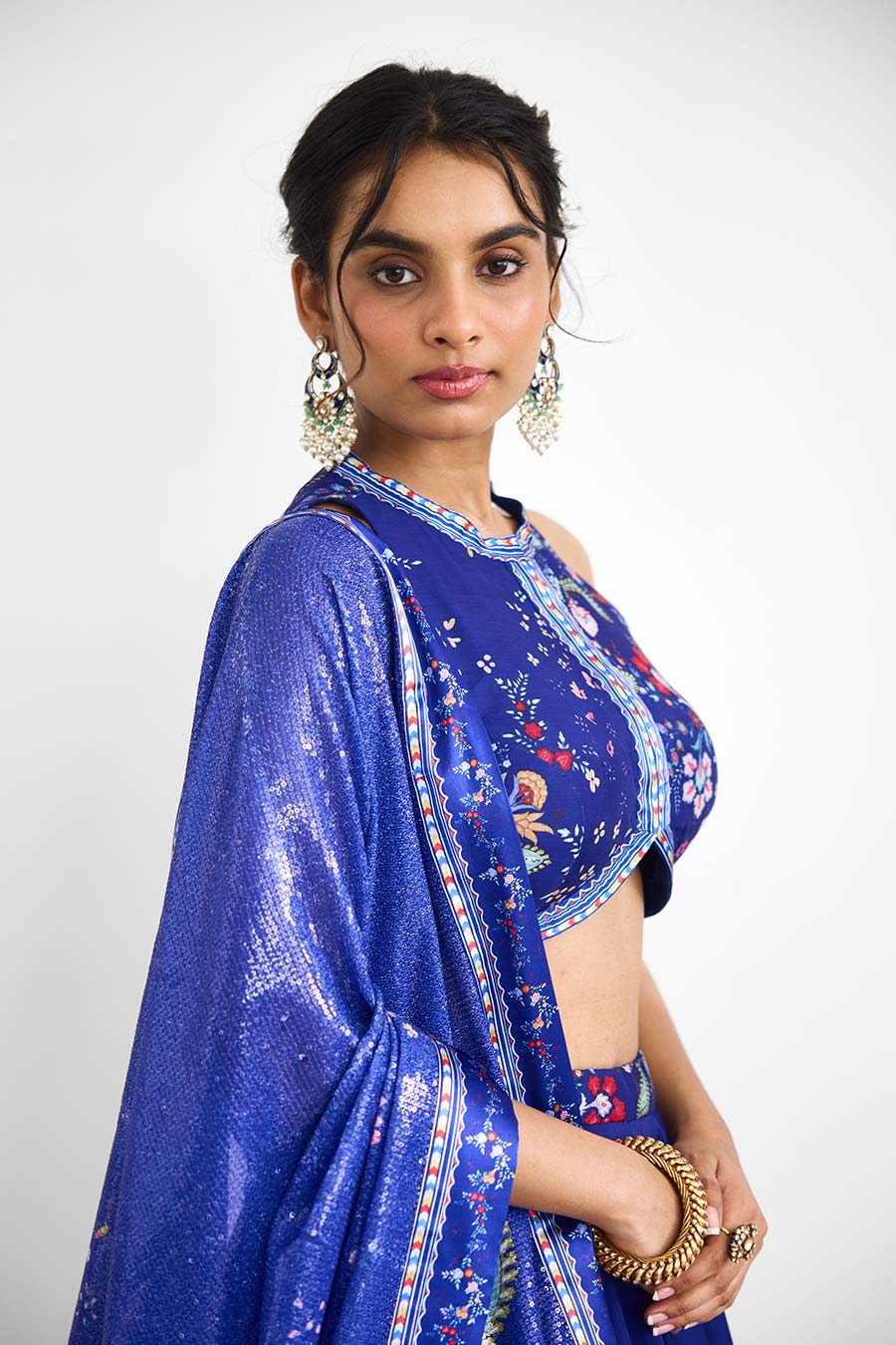 Blue Peacock Garden Embellished Lehenga Set