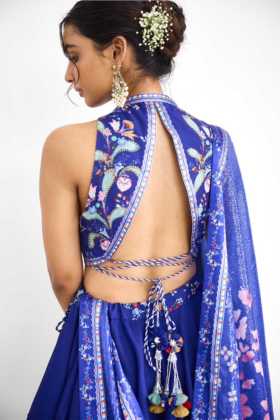 Blue Peacock Garden Embellished Lehenga Set