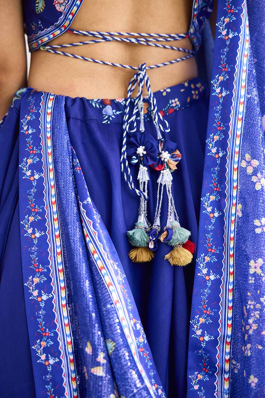 Blue Peacock Garden Embellished Lehenga Set