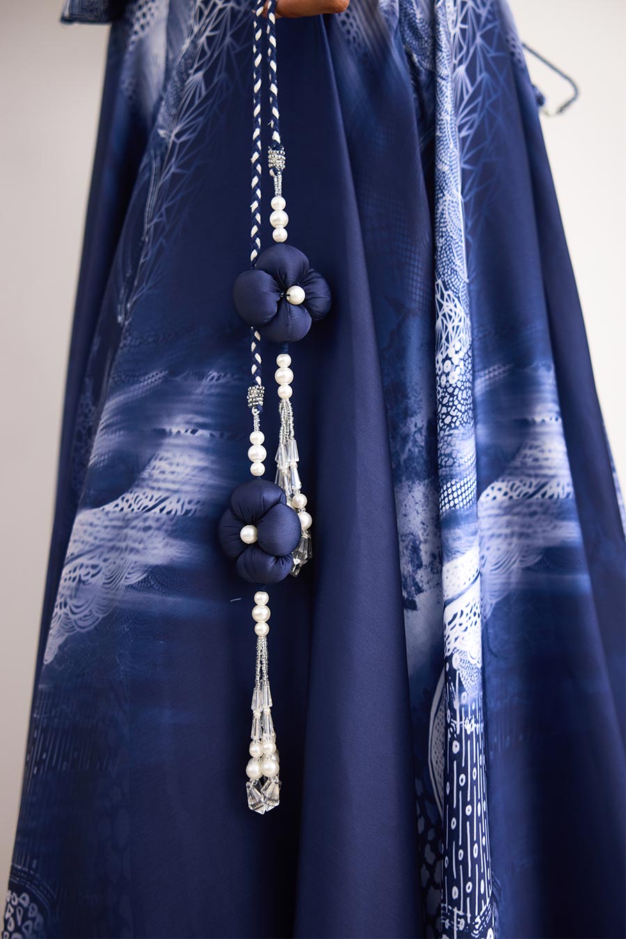 Blue Swirl Embellished Corset Lehenga Set