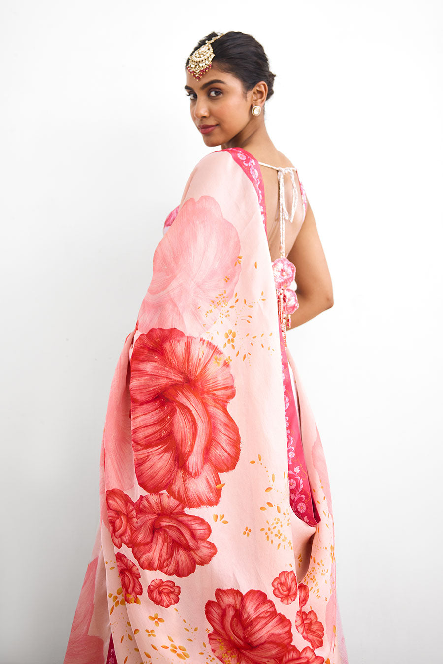 Pink Blush Bloom Sequin Embellished Lehenga Set