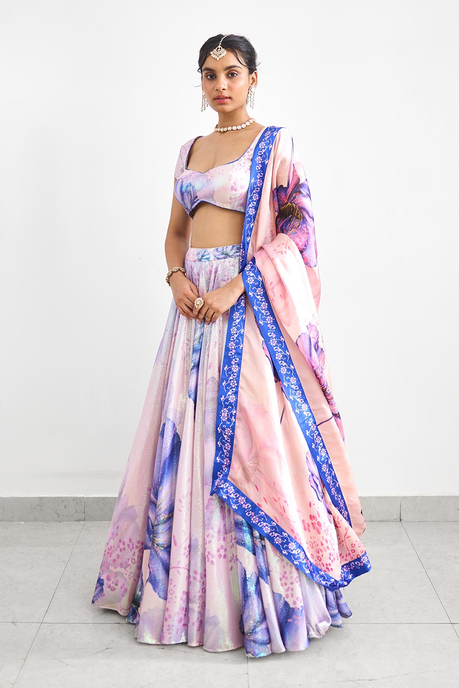 Lavender Twilight Sequin Embellished Lehenga Set